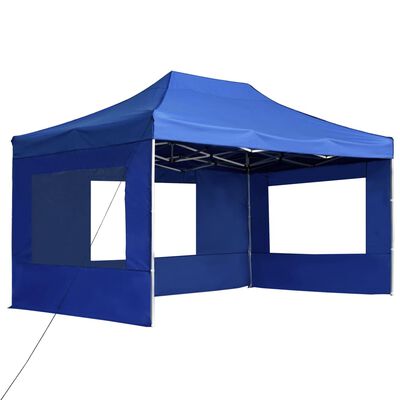 vidaXL Profesionalni šotor za zabave aluminij 4,5x3 m moder