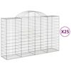 vidaXL Obokane gabion ko&scaron;are 25 kosa 200x50x120/140cm pocinkano železo