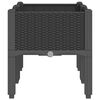 vidaXL Cvetlično korito z nogami črno 80x40x42 cm PP
