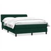 vidaXL Box spring postelja z vzmetnico temno zelena 160x220 cm žamet