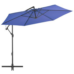 vidaXL Previsni senčnik z aluminijastim drogom 300 cm moder