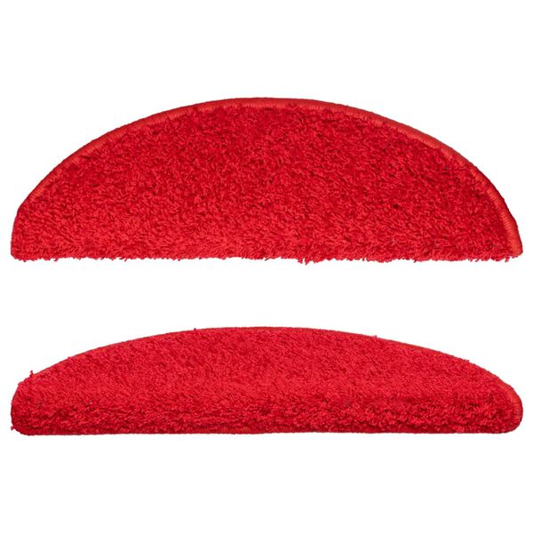 vidaXL Stopni&scaron;čne preproge 15 kosov 56x17x3 cm rdeče polkrožne