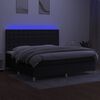 vidaXL Box spring postelja z vzmetnico LED črna 200x200 cm blago
