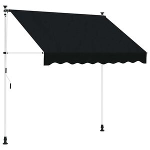 vidaXL Ročno zložljivo senčilo Črna 250 cm