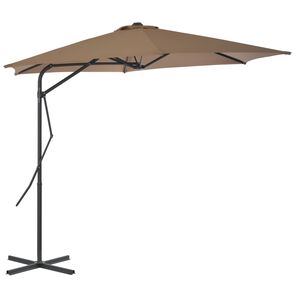 vidaXL Zunanji senčnik z jeklenim drogom 300 cm taupe