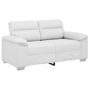 vidaXL Dvosed kavč bel 160x81x84 cm umetno usnje