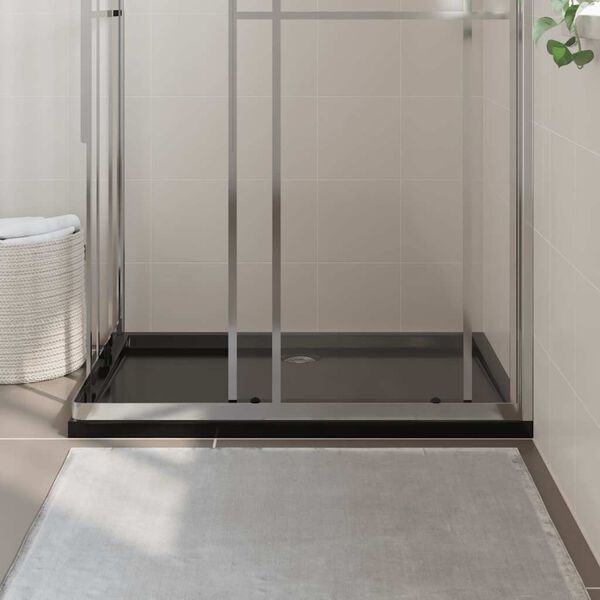 vidaXL Pravokotna ABS tuš kad črna 80x110 cm