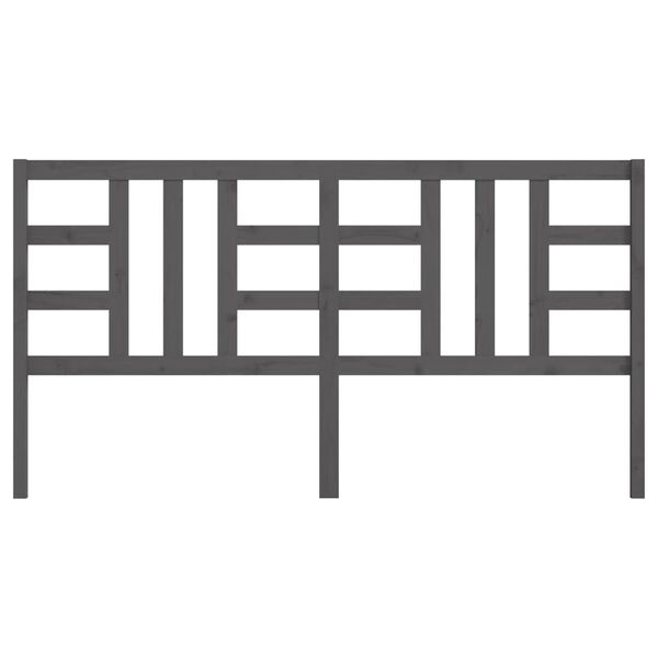 vidaXL Posteljno vzglavje sivo 186x4x100 cm trdna borovina