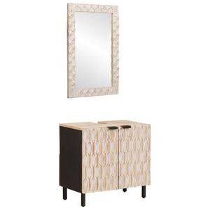 vidaXL Kopalni&scaron;ke postave z vrati Bel pranje fini&scaron; Masiven les manga