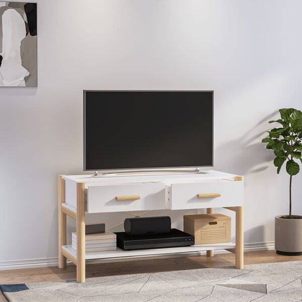 vidaXL TV omarica bela 82x38x45 cm inženirski les