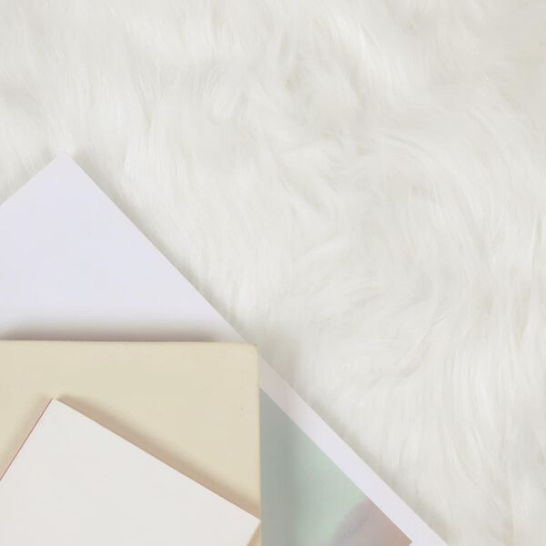 vidaXL Lažna Ovčja Koža Preproga Tafalla Bela &Oslash; 100 cm Poliester