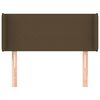 vidaXL Vzglavje z u&scaron;esi temno rjavo 103x16x78/88 cm blago