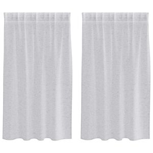 vidaXL Voile zavesa 2 kos Svetlo siva 140 x 140 cm Poliester