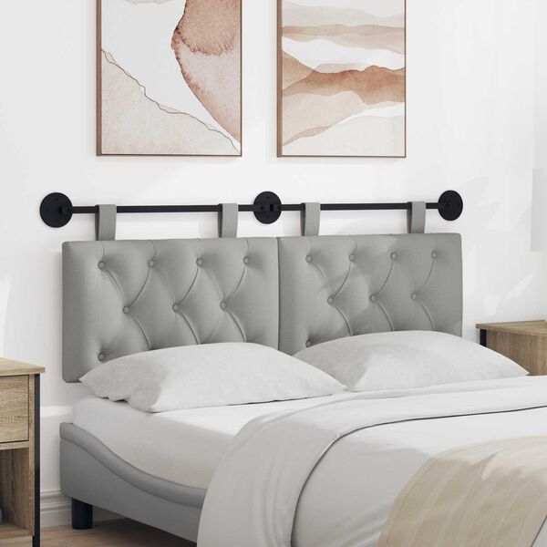 vidaXL Visoki naslon za glavo Oblačno siva 130 x 55 x 7 cm blago