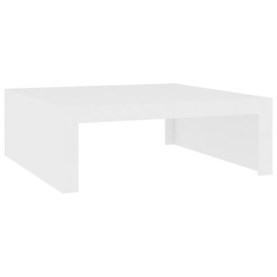 vidaXL Klubska mizica bela 100x100x35 cm iverna plošča