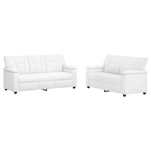 vidaXL Kavčna garnitura 2 pcs Bela Umetno usnje