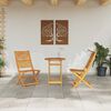 vidaXL Zložljiv bistro set 3 pcs Rjava Trden akacijev les