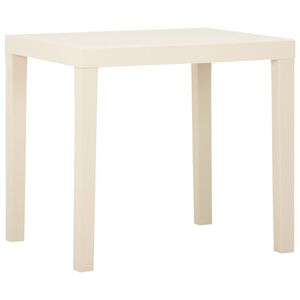 vidaXL Vrtna miza bela 79x65x72 cm plastika