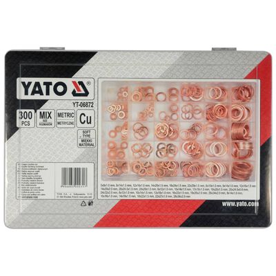 YATO Komplet podložk 300-delni iz bakra