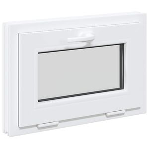 vidaXL Okno za klet RISOR 60 x 40 cm PVC in steklo Bela