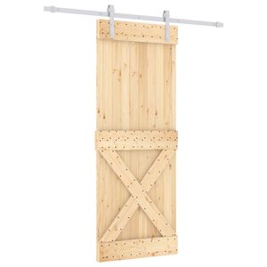 vidaXL Drsna vrata 80 x 210 cm Masiven borov les (neobdelan)