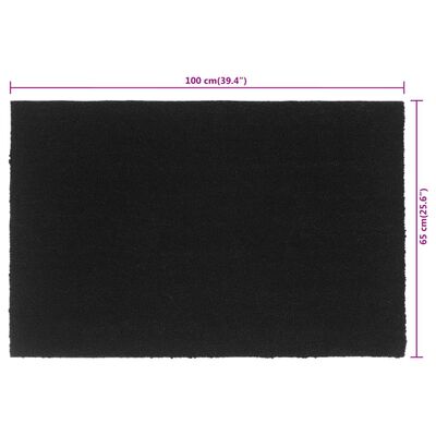 vidaXL Predpražnik črne barve 65x100 cm kokosova vlakna