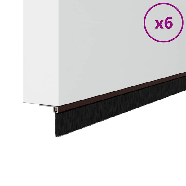 vidaXL Samolepljiva tesnila za vrata 6 pcs Rjava 100 cm