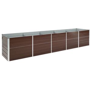 vidaXL Visoka greda pocinkano jeklo 400x80x45 cm rjava