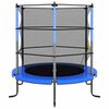 vidaXL Trampolin z varnostno mrežo okrogel 140x160 cm moder