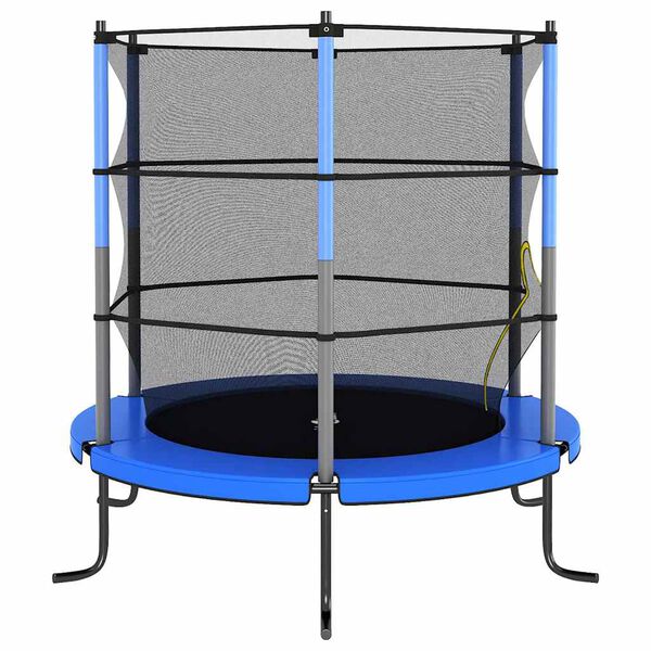 vidaXL Trampolin z varnostno mrežo okrogel 140x160 cm moder