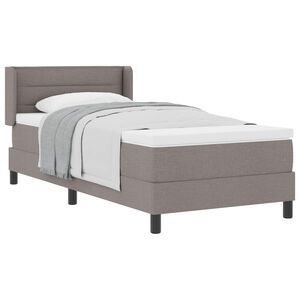 vidaXL Postelja z vzmetnico z vzmetnico Taupe 190 x 90 cm Poliester