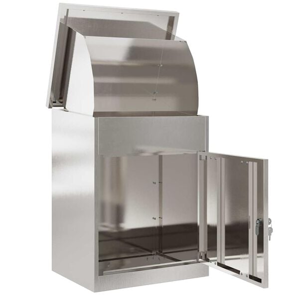 vidaXL &Scaron;katla za dostavo Črna 47,5 x 38 x 59 cm Nerjaveče jeklo