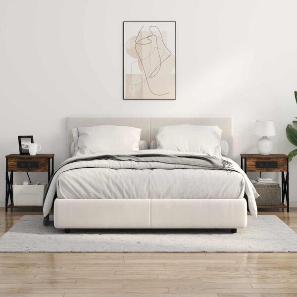 vidaXL Nočna omarica Dimljeni oreh 41 x 31 x 51 cm Konstruiran les