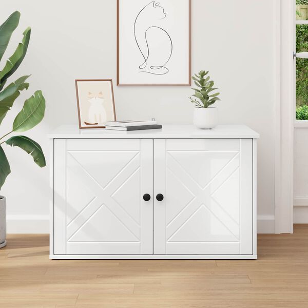 vidaXL Mačja hi&scaron;a Svetlo Belo 85 x 55 x 50 cm Konstruiran les