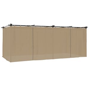 vidaXL Paviljon z zavesami taupe 6x3 m jeklo