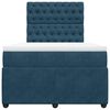 vidaXL Box spring postelja z vzmetnico temno modra 120x200 cm žamet