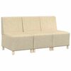 vidaXL Modularna sofa enota brez naslonov 3 kos krema blago