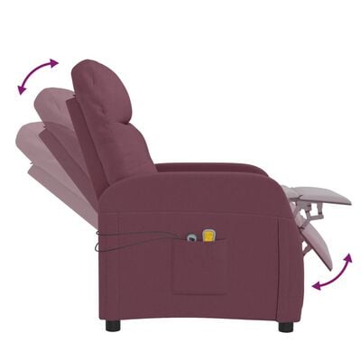 vidaXL Električni masažni stol vijolično blago