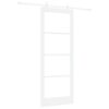 vidaXL Drsna vrata ORKDAL Bela 83 x 211 cm Trden borov les in steklo
