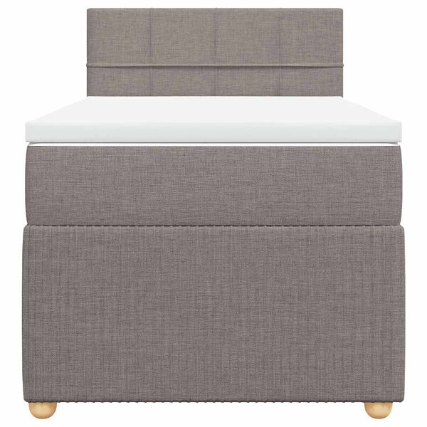 vidaXL Box spring postelja z vzmetnico taupe 90x190 cm blago