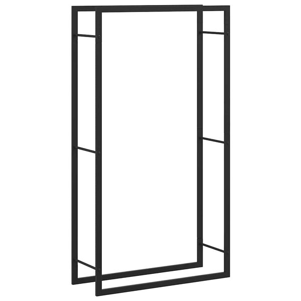vidaXL Stojalo za drva mat črne barve 80x28x154 cm jeklo