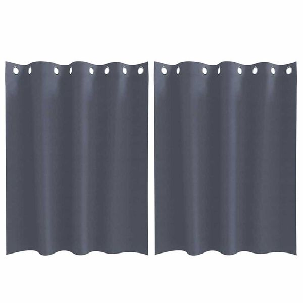 vidaXL Zavese za zatemnitev z obroči 2 pcs Antracit 140 x 140 cm