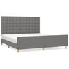 vidaXL Posteljni okvir brez vzmetnice temno siv 160x200 cm blago