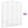 vidaXL Obokane gabion ko&scaron;are 4 kosi 200x30x220/240 cm pocinkano železo