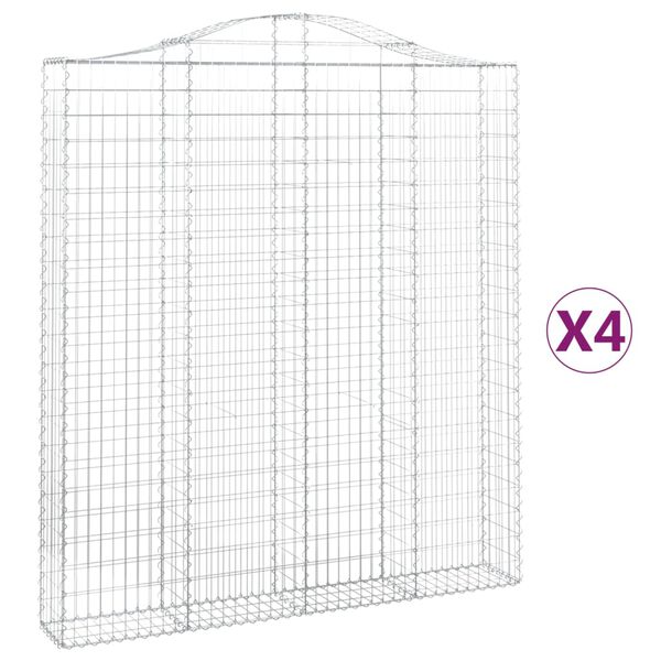 vidaXL Obokane gabion ko&scaron;are 4 kosi 200x30x220/240 cm pocinkano železo