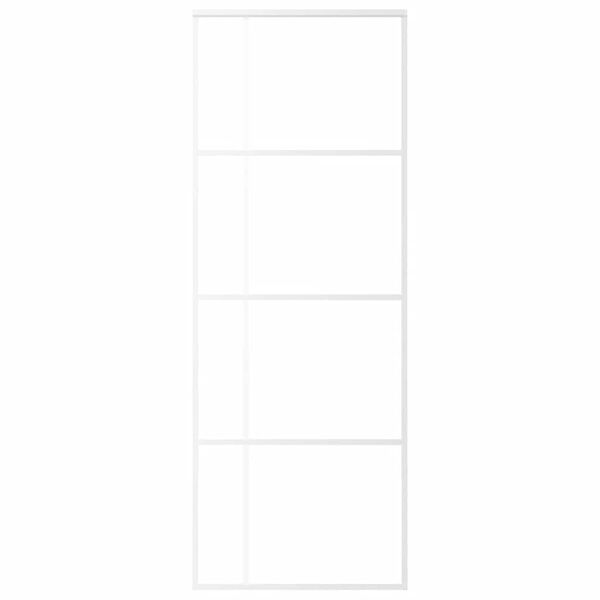 vidaXL Drsna vrata mlečno ESG steklo in aluminij 76x205 cm bela