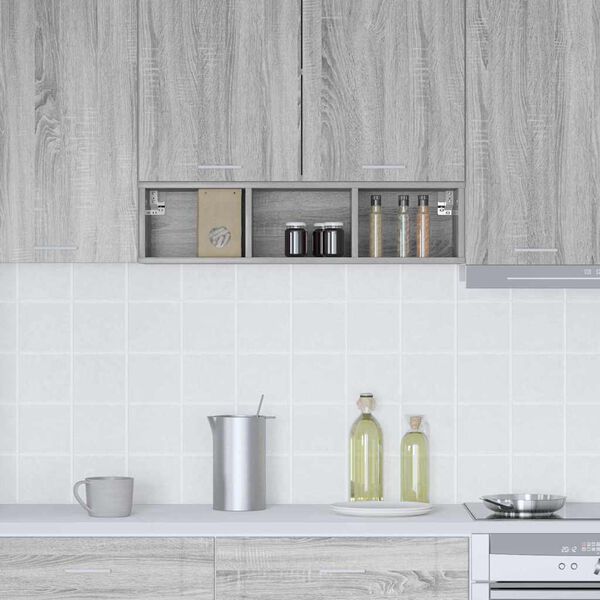 vidaXL Viseča omarica Siva Sonoma 20 x 29,5 x 80 cm Konstruiran les