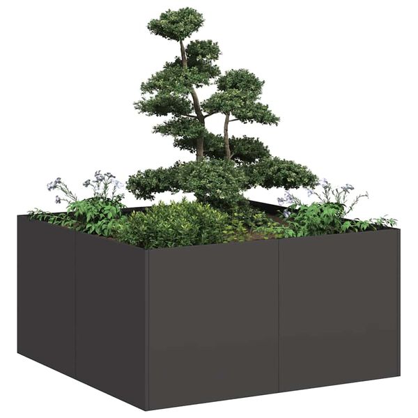 vidaXL Planter Black 80x80x40 cm Hladno valjano jeklo