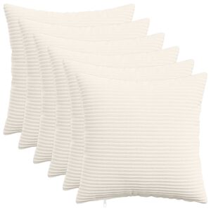vidaXL Prevleka za blazino 6 pcs HEERLEN Krem 30 x 30 cm korduroy