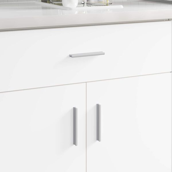 vidaXL Ročaj Enobarvno 12 pcs srebrna 105.7 x 7.4 x 15.5 mm Aluminij